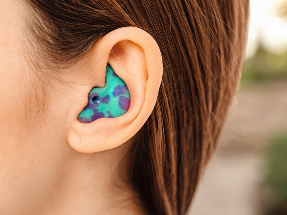 Custom earmolds made from ear impressions taken at The Hearing Place in Falconer, NY