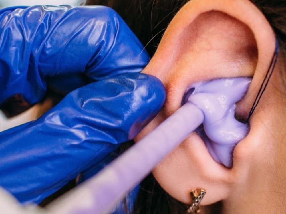 Custom hearing protection ear plugs fitted at The Hearing Place in Falconer, NY